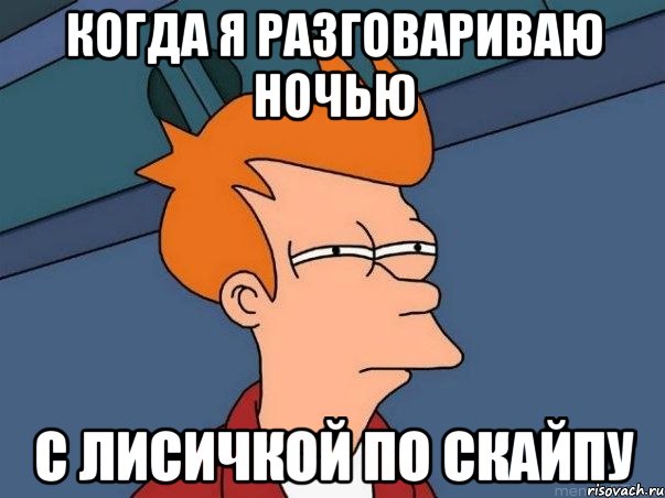 когда я разговариваю ночью с лисичкой по скайпу, Мем  Фрай (мне кажется или)