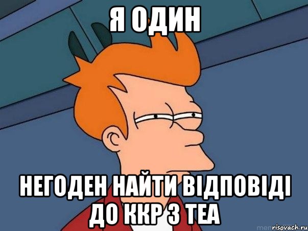 я один негоден найти відповіді до ккр з теа, Мем  Фрай (мне кажется или)