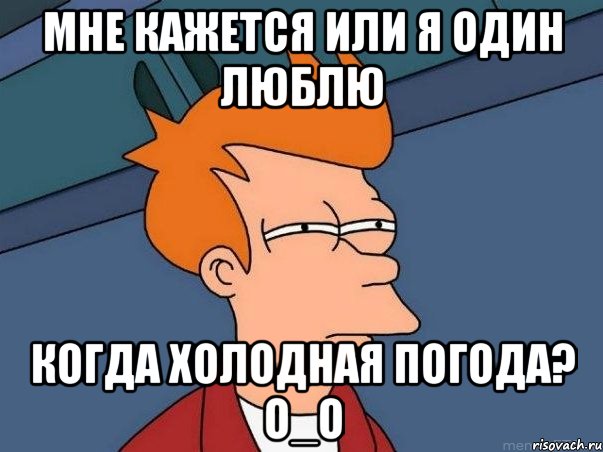 Мне кажется или я один люблю когда холодная погода? О_о, Мем  Фрай (мне кажется или)