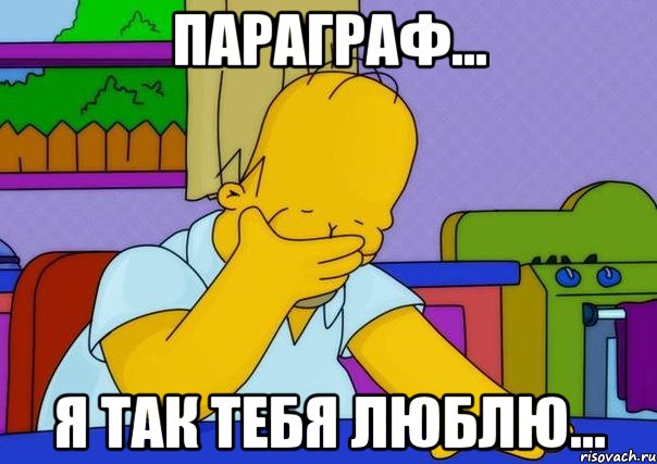 параграф... я так тебя люблю..., Мем Homer simpson facepalm