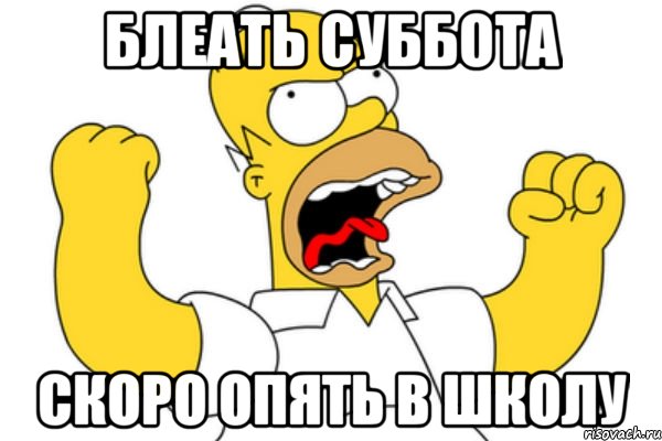 блеать суббота скоро опять в школу, Мем Разъяренный Гомер