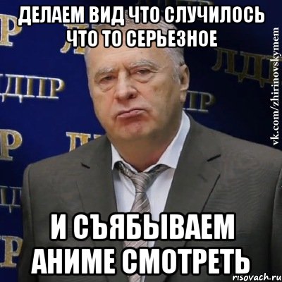 делаем вид что случилось что то серьезное и съябываем аниме смотреть, Мем Хватит это терпеть (Жириновский)