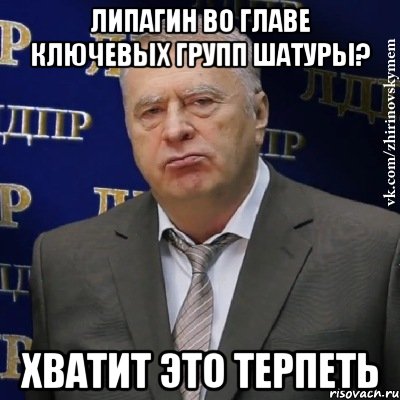 липагин во главе ключевых групп шатуры? хватит это терпеть, Мем Хватит это терпеть (Жириновский)