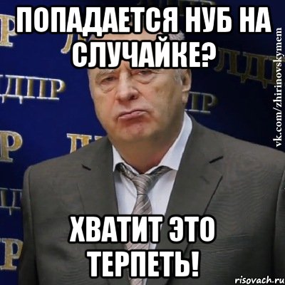 попадается нуб на случайке? хватит это терпеть!, Мем Хватит это терпеть (Жириновский)