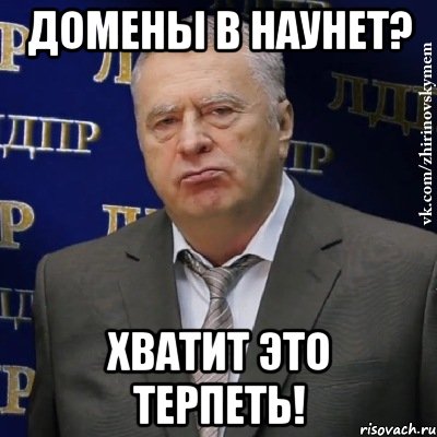 Домены в наунет? Хватит это терпеть!, Мем Хватит это терпеть (Жириновский)