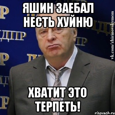 Яшин заебал несть хуйню Хватит это терпеть!, Мем Хватит это терпеть (Жириновский)