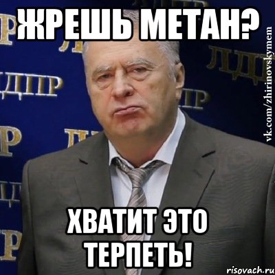 ЖРЕШЬ МЕТАН? ХВАТИТ ЭТО ТЕРПЕТЬ!, Мем Хватит это терпеть (Жириновский)