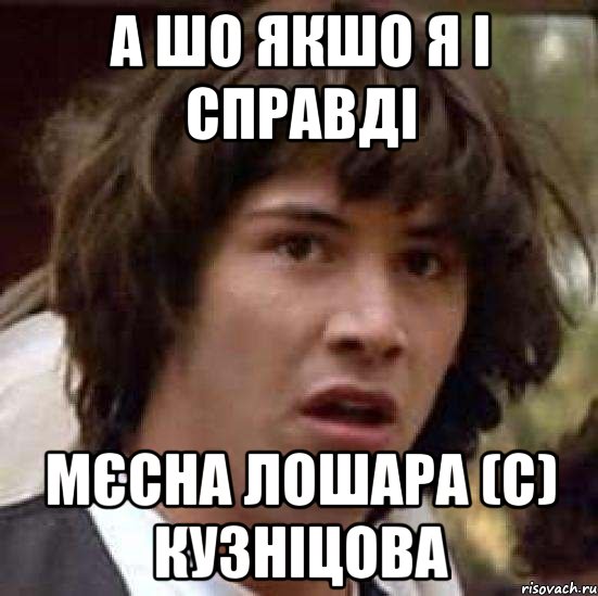 а шо якшо я і справді мєсна лошара (с) кузніцова, Мем А что если (Киану Ривз)