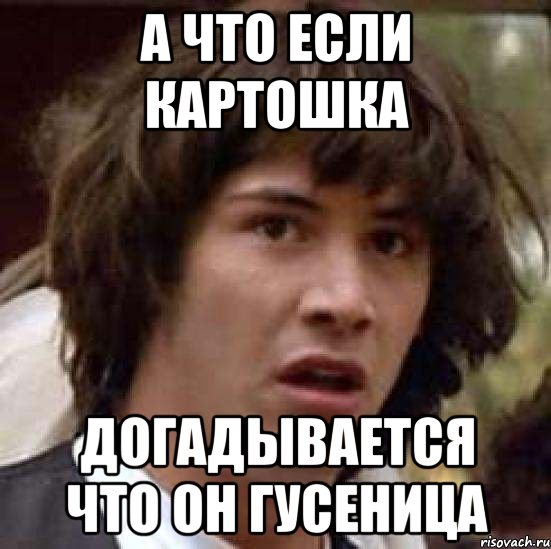 А что если картошка догадывается что он гусеница, Мем А что если (Киану Ривз)