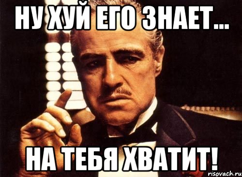 Ну хуй его знает... На тебя хватит!, Мем крестный отец