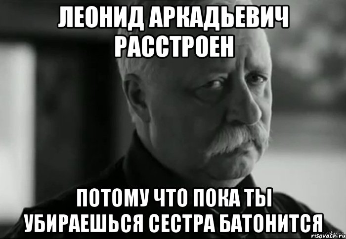 леонид аркадьевич расстроен потому что пока ты убираешься сестра батонится, Мем Не расстраивай Леонида Аркадьевича