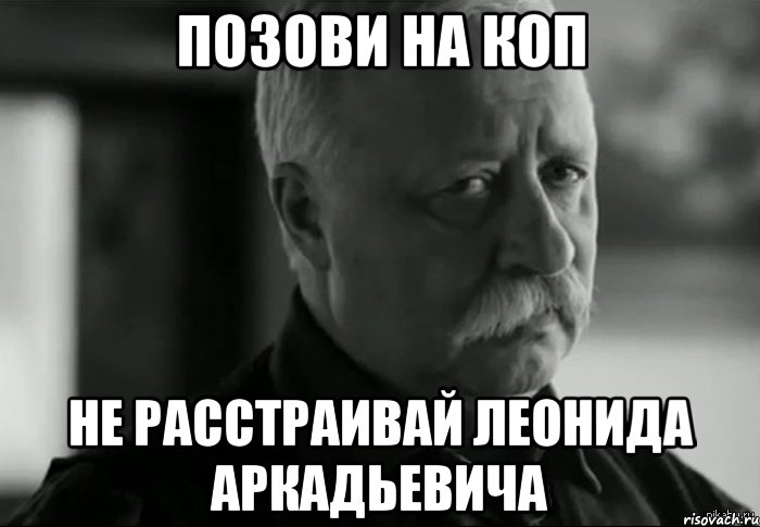 ПОЗОВИ НА КОП НЕ РАССТРАИВАЙ ЛЕОНИДА АРКАДЬЕВИЧА, Мем Не расстраивай Леонида Аркадьевича