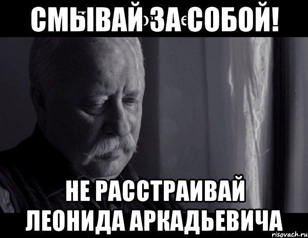 смывай за собой! не расстраивай леонида аркадьевича, Мем Не расстраивай Леонида Аркадьевича