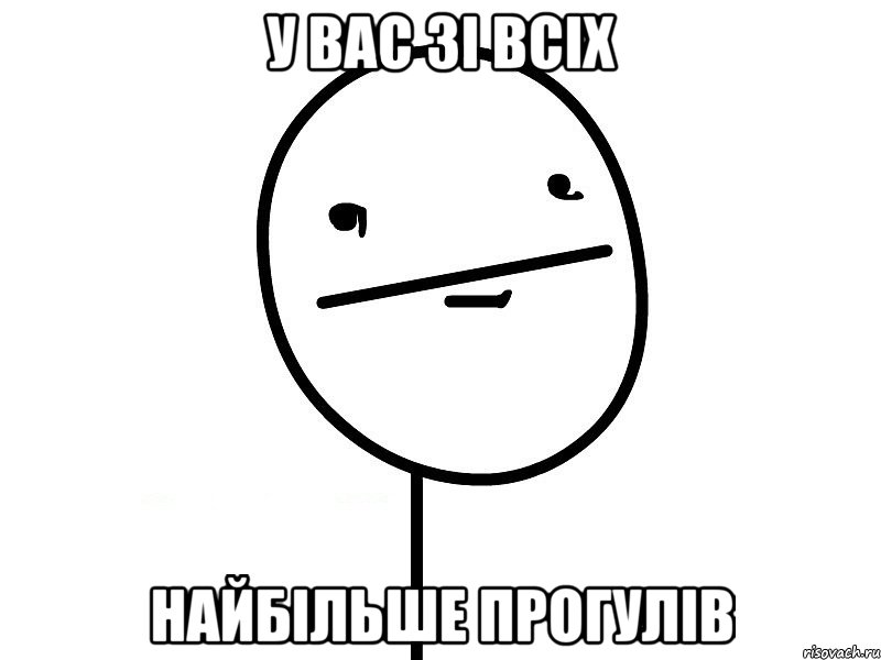 у вас зі всіх найбільше прогулів, Мем Покерфэйс