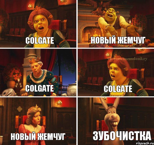 Colgate Новый жемчуг Colgate Colgate Новый жемчуг Зубочистка, Комикс  Шрек Фиона Гарольд Осел