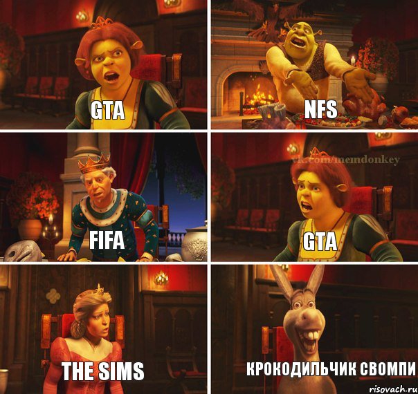 Gta Nfs Fifa Gta The sims Крокодильчик свомпи, Комикс  Шрек Фиона Гарольд Осел