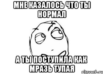 мне казалось что ты нормал а ты поступила как мразь тупая, Мем Мне кажется или