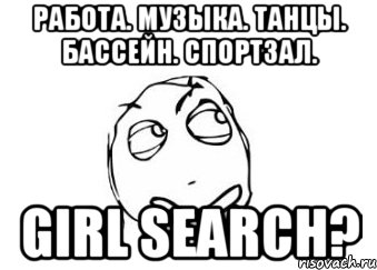 работа. музыка. танцы. бассейн. спортзал. girl search?, Мем Мне кажется или