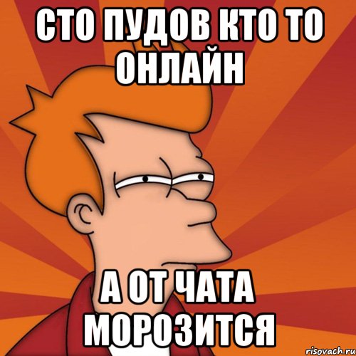 сто пудов кто то онлайн а от чата морозится, Мем Мне кажется или (Фрай Футурама)