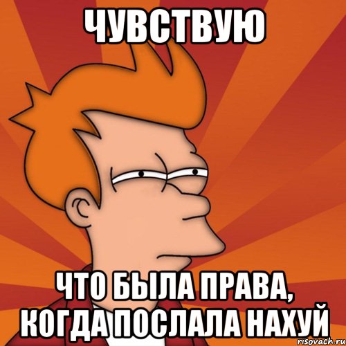 чувствую что была права, когда послала нахуй, Мем Мне кажется или (Фрай Футурама)