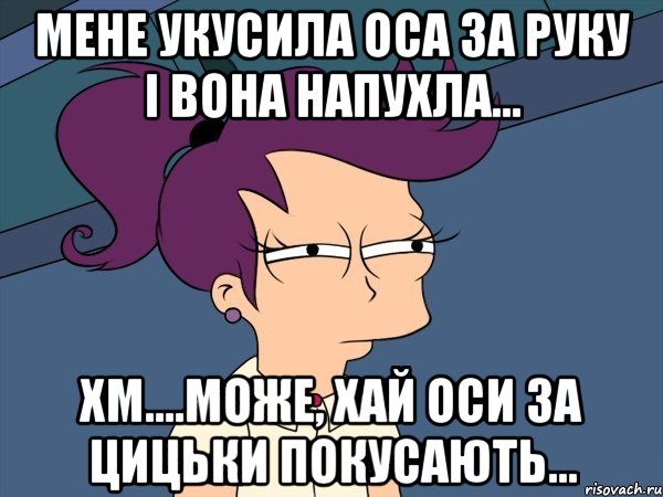 мене укусила оса за руку і вона напухла... хм....може, хай оси за цицьки покусають..., Мем Мне кажется или (с Лилой)