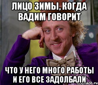 лицо зимы, когда вадим говорит что у него много работы и его все задолбали, Мем мое лицо