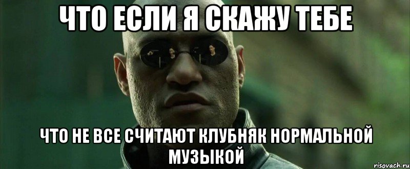 что если я скажу тебе что не все считают клубняк нормальной музыкой, Мем  морфеус