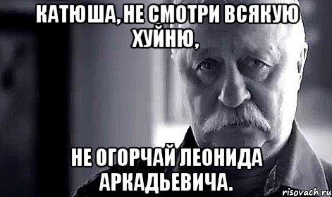 катюша, не смотри всякую хуйню, не огорчай леонида аркадьевича., Мем Не огорчай Леонида Аркадьевича