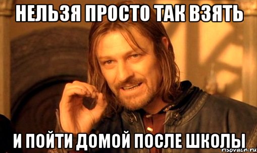 нельзя просто так взять и пойти домой после школы, Мем Нельзя просто так взять и (Боромир мем)