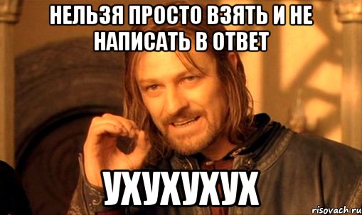 нельзя просто взять и не написать в ответ ухухухух, Мем Нельзя просто так взять и (Боромир мем)