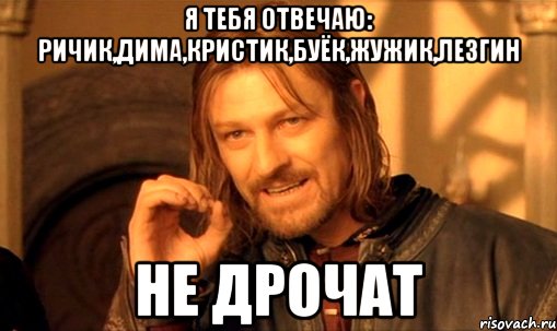 я тебя отвечаю: ричик,дима,кристик,буёк,жужик,лезгин не дрочат, Мем Нельзя просто так взять и (Боромир мем)