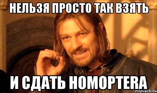 нельзя просто так взять и сдать homoptera, Мем Нельзя просто так взять и (Боромир мем)