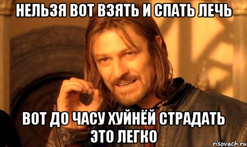 Нельзя вот взять и спать лечь вот до часу хуйнёй страдать это легко, Мем Нельзя просто так взять и (Боромир мем)