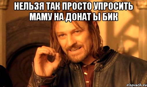 Нельзя так просто упросить маму на донат ы БиК , Мем Нельзя просто так взять и (Боромир мем)