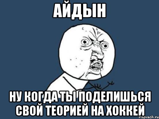 айдын ну когда ты поделишься свой теорией на хоккей, Мем Ну почему