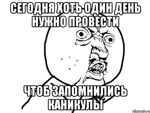 сегодня хоть один день нужно провести чтоб запомнились каникулы, Мем Ну почему (белый фон)