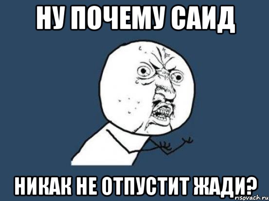 ну почему саид никак не отпустит жади?, Мем Ну почему