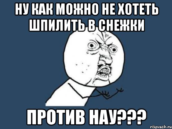 ну как можно не хотеть шпилить в снежки против нау???, Мем Ну почему