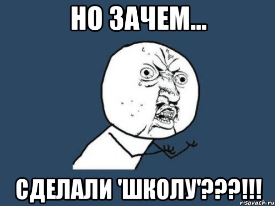 но зачем... сделали 'ШКОЛУ'???!!!, Мем Ну почему