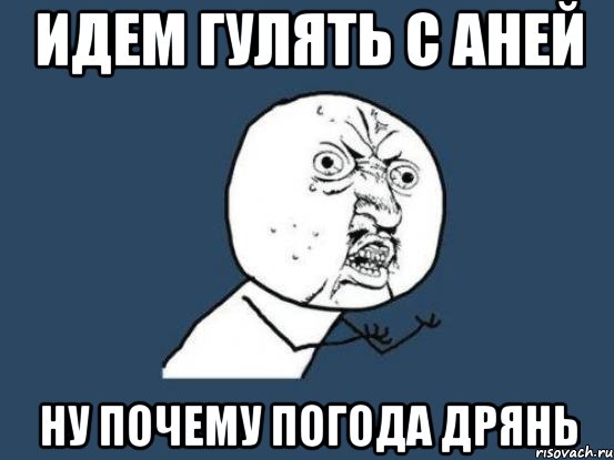 идем гулять с Аней ну почему погода дрянь, Мем Ну почему