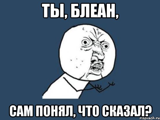 ты, блеан, сам понял, что сказал?, Мем Ну почему