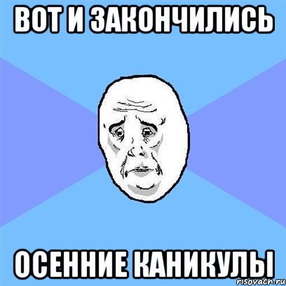 вот и закончились осенние каникулы, Мем Okay face