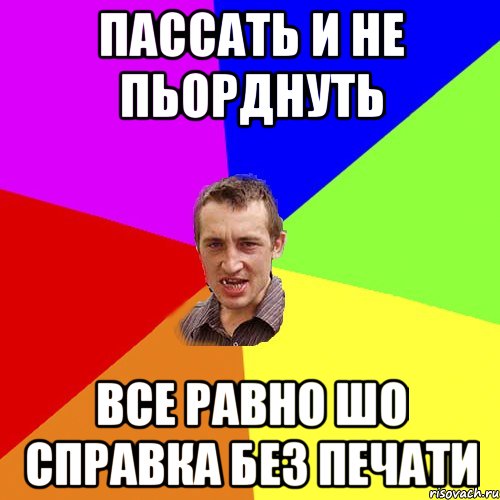 пассать и не пьорднуть все равно шо справка без печати, Мем Чоткий паца