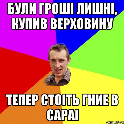 були гроші лишні, купив верховину тепер стоіть гние в сараі, Мем Чоткий паца