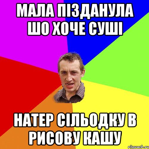 мала пізданула шо хоче суші натер сільодку в рисову кашу, Мем Чоткий паца