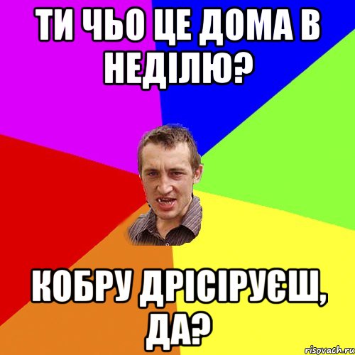 Ти чьо це дома в неділю? кобру дрісіруєш, да?, Мем Чоткий паца