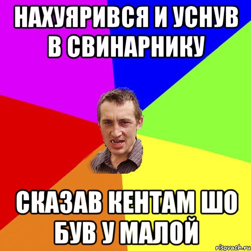 нахуярився и уснув в свинарнику сказав кентам шо був у малой, Мем Чоткий паца