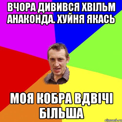 ВЧОРА ДИВИВСЯ ХВІЛЬМ АНАКОНДА. ХУЙНЯ ЯКАСЬ МОЯ КОБРА ВДВІЧІ БІЛЬША, Мем Чоткий паца