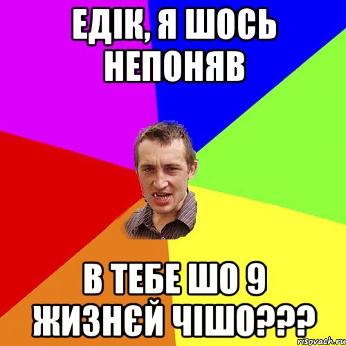 Едік, я шось непоняв в тебе шо 9 жизнєй чішо???, Мем Чоткий паца