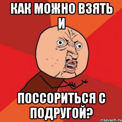 как можно взять и поссориться с подругой?, Мем Почему